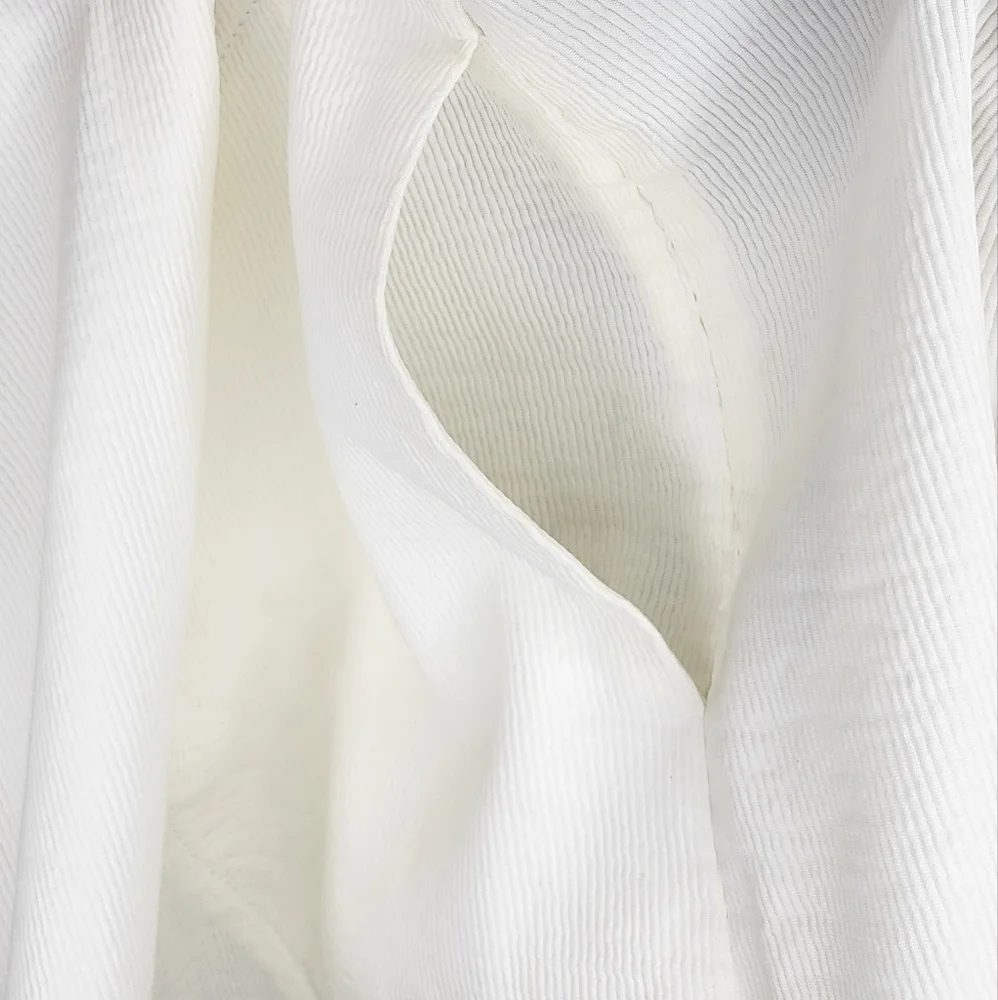 DIANE von FURSTENBERG Textured Off-White Knee Length A-Line Mini Skirt